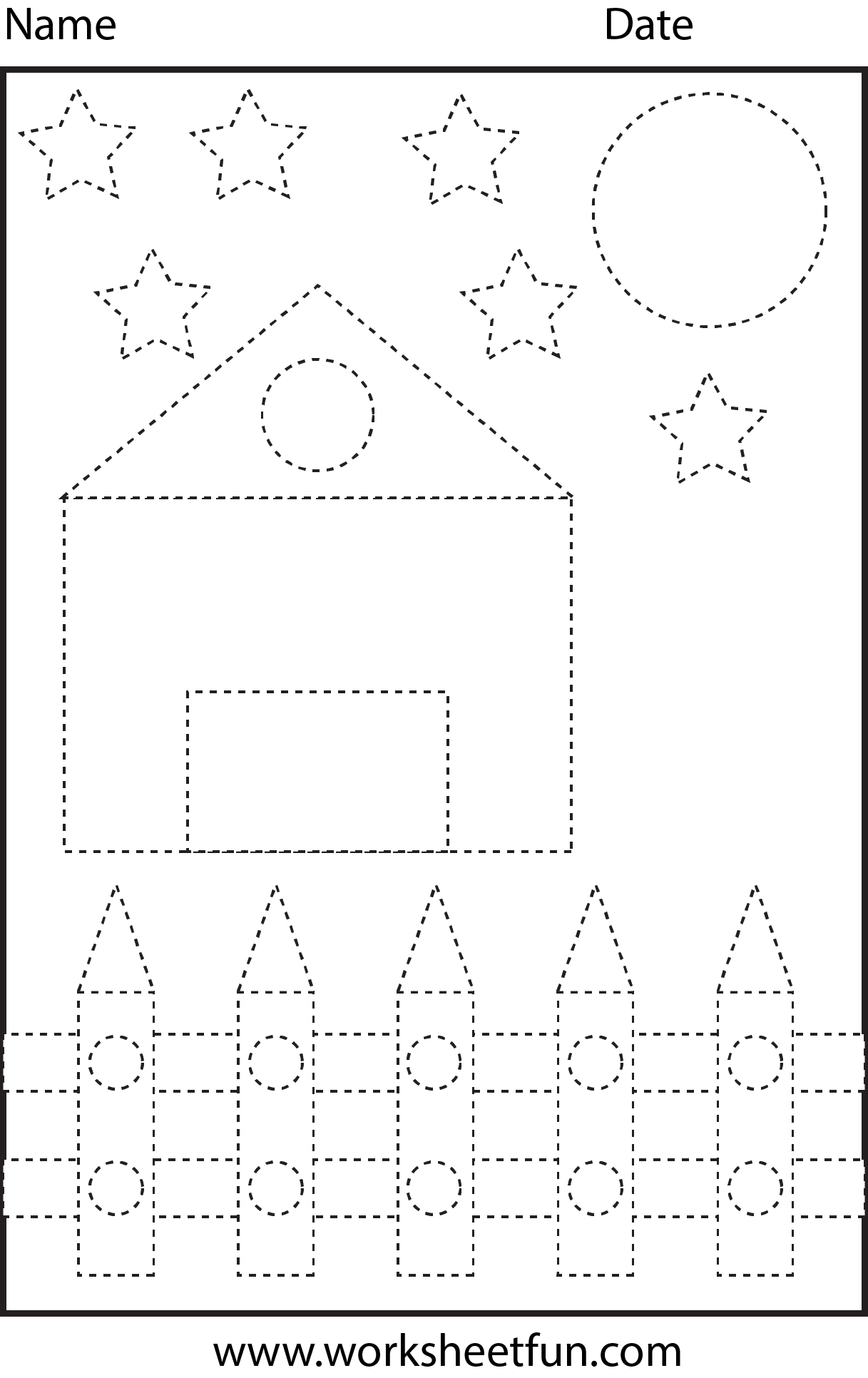 Picture Tracing Shapes 1 Worksheet FREE Printable Worksheets