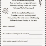 Poem Worksheet Printable Grade 1 Learning How To Read