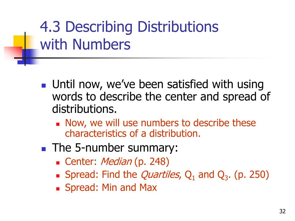 PPT Chapter 4 Describing Distributions PowerPoint Presentation Free 