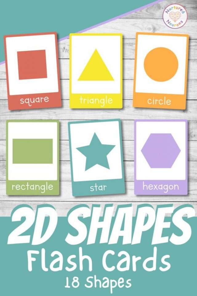 Printable 2D Shape Flashcards For Kindergarten And Preschool