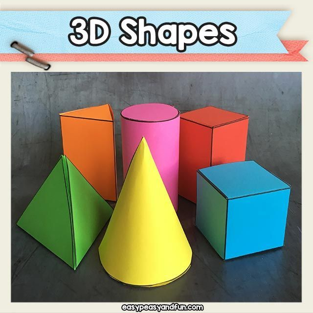 Printable 3D Shapes Templates Shapes Kindergarten Shapes Preschool 