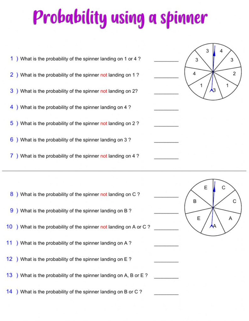 Probability With Spinner Activity