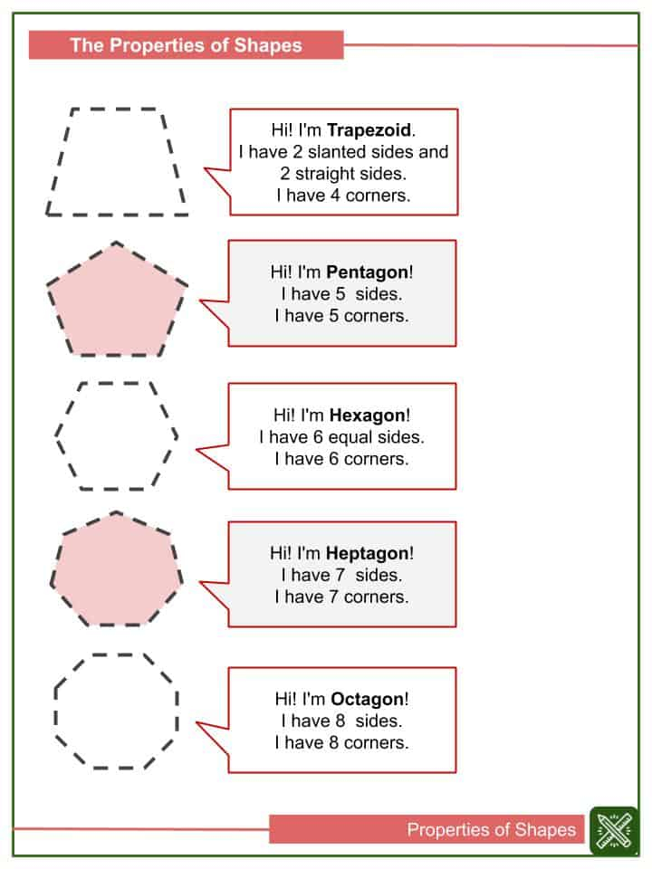 Properties Of Shapes Worksheets Kindergarten Math Worksheets