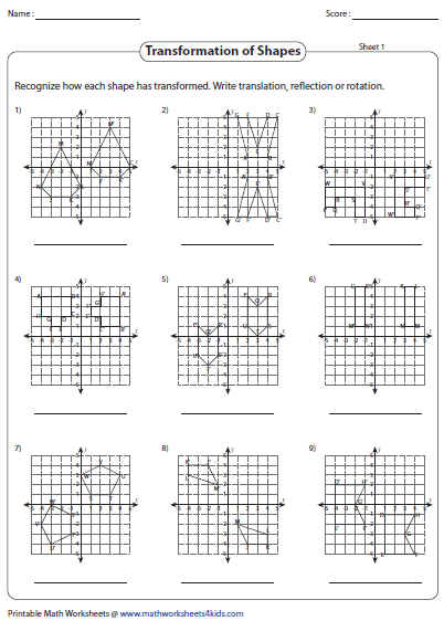 Reflection Rotation And Translation Worksheet Pdf Lasopashares