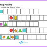 Repeating Pattern Activity Sheets Shapes And Colours