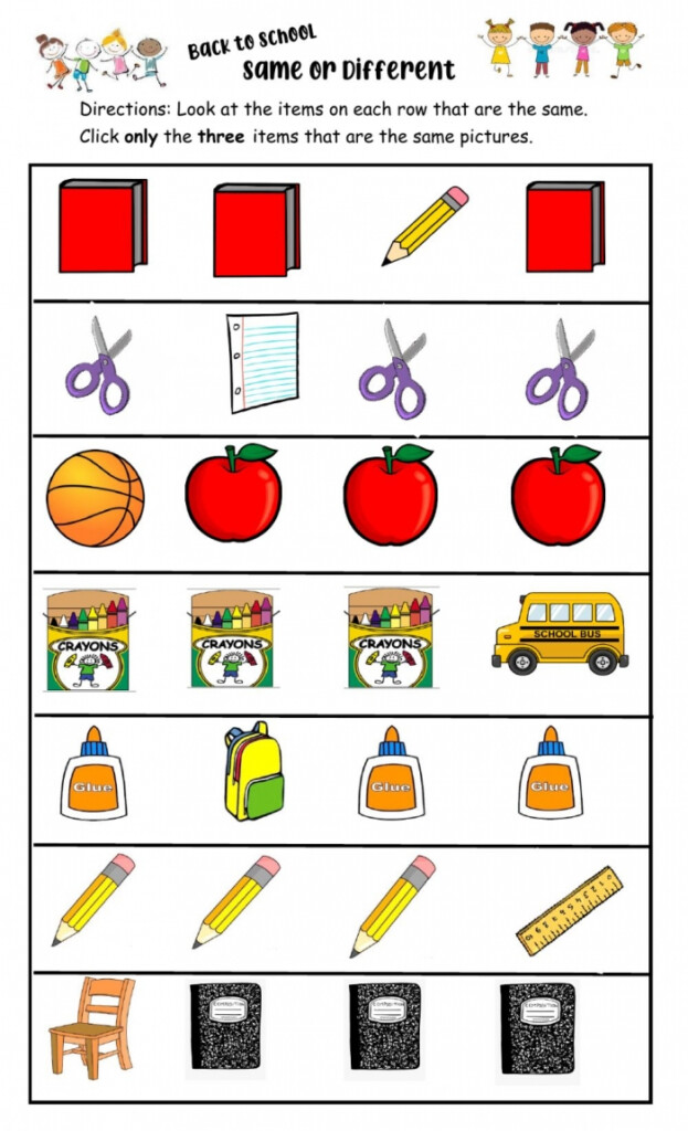 Same And Different Worksheets 99Worksheets