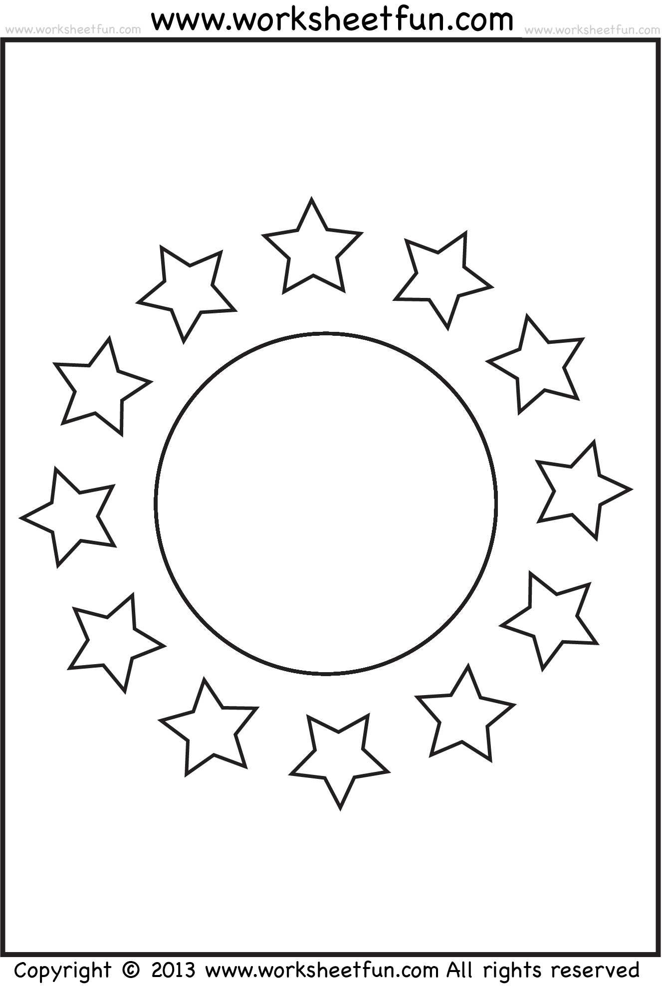 Shape Coloring Worksheet Circle And Stars FREE Printable Worksheets 