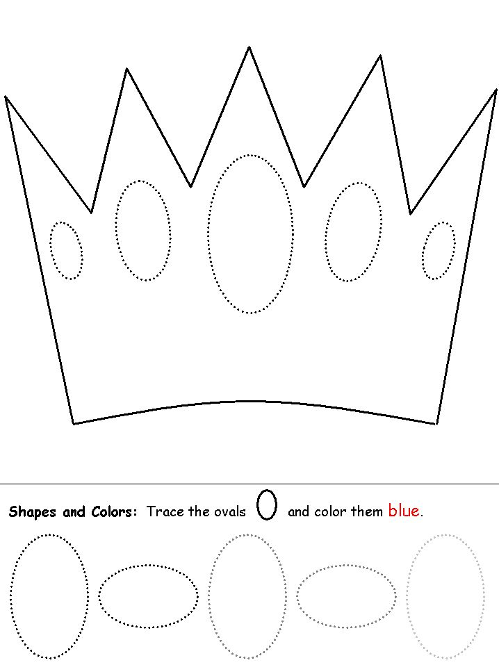 Shapes Recognition Practice Worksheet Crown Craft Preschool Crown 