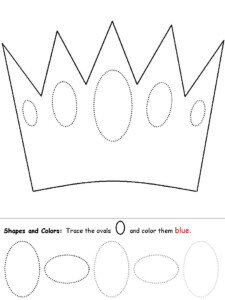 Shapes Recognition Practice Worksheet Crown Craft Preschool Crown ...