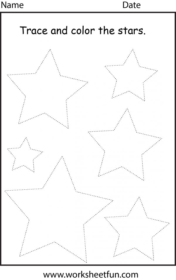 Shapes Star Shape Tracing Worksheets Free Preschool Worksheets