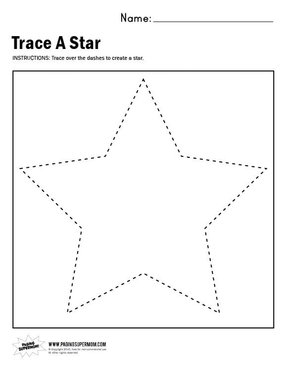 Star Tracing Worksheets 99Worksheets