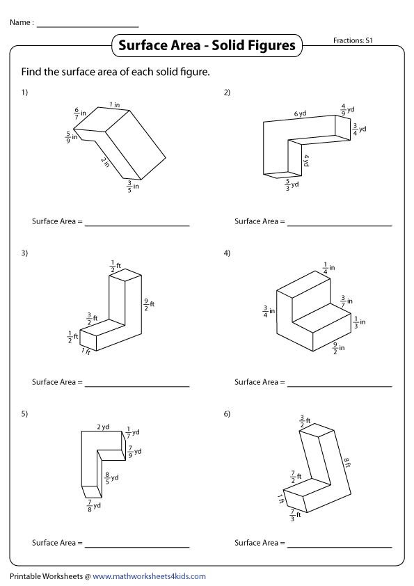 Surface Area Of Non Overlapping Rectangular Prisms Worksheets