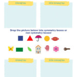 Symmetrical Shapes And Non Symmetrical Shapes Worksheet