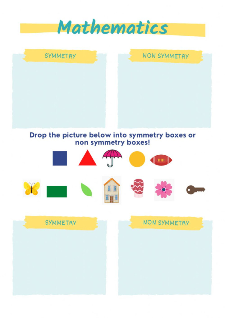 Symmetrical Shapes And Non Symmetrical Shapes Worksheet