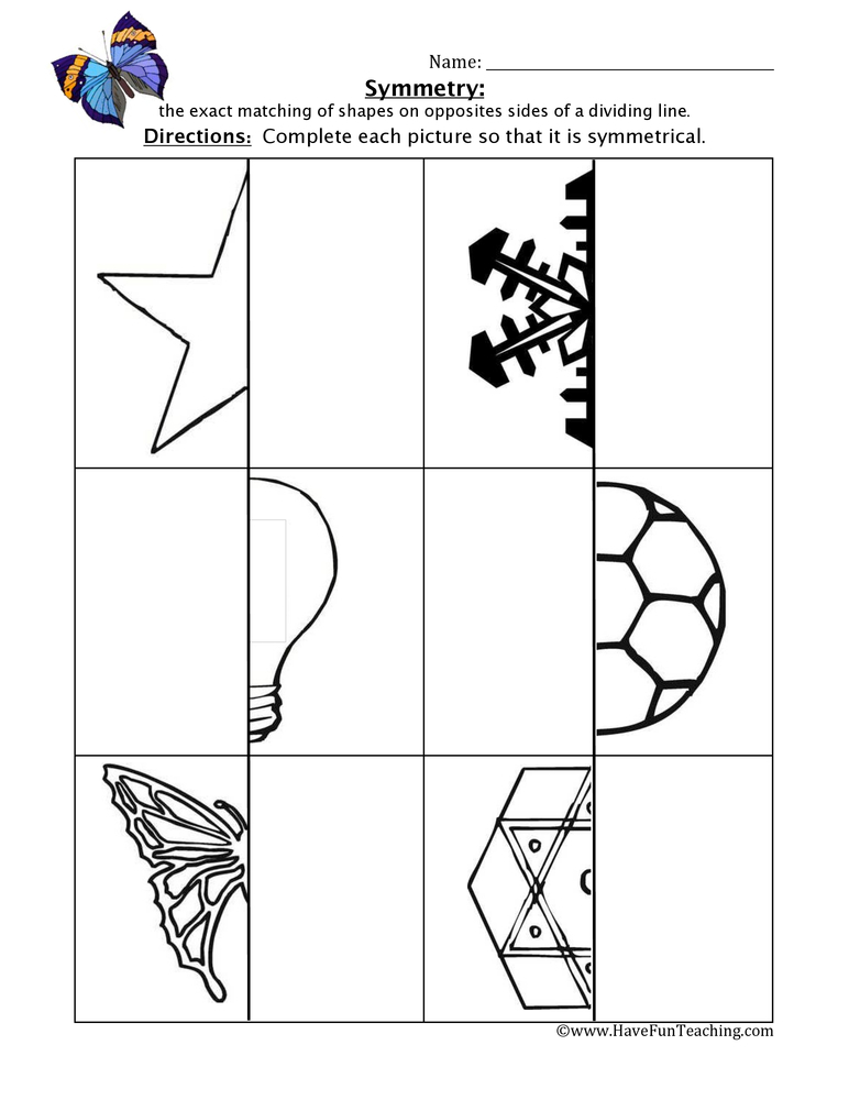 Symmetry Worksheet Have Fun Teaching