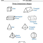 Three Dimensional Figures Worksheet Shapes Worksheets Free