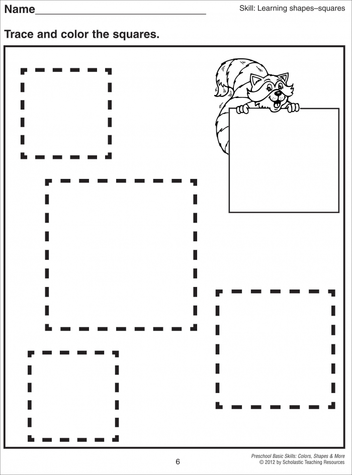 Trace The Squares Worksheets 99Worksheets