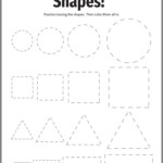 Tracing Basic Shapes Worksheet Education Shapes Preschool