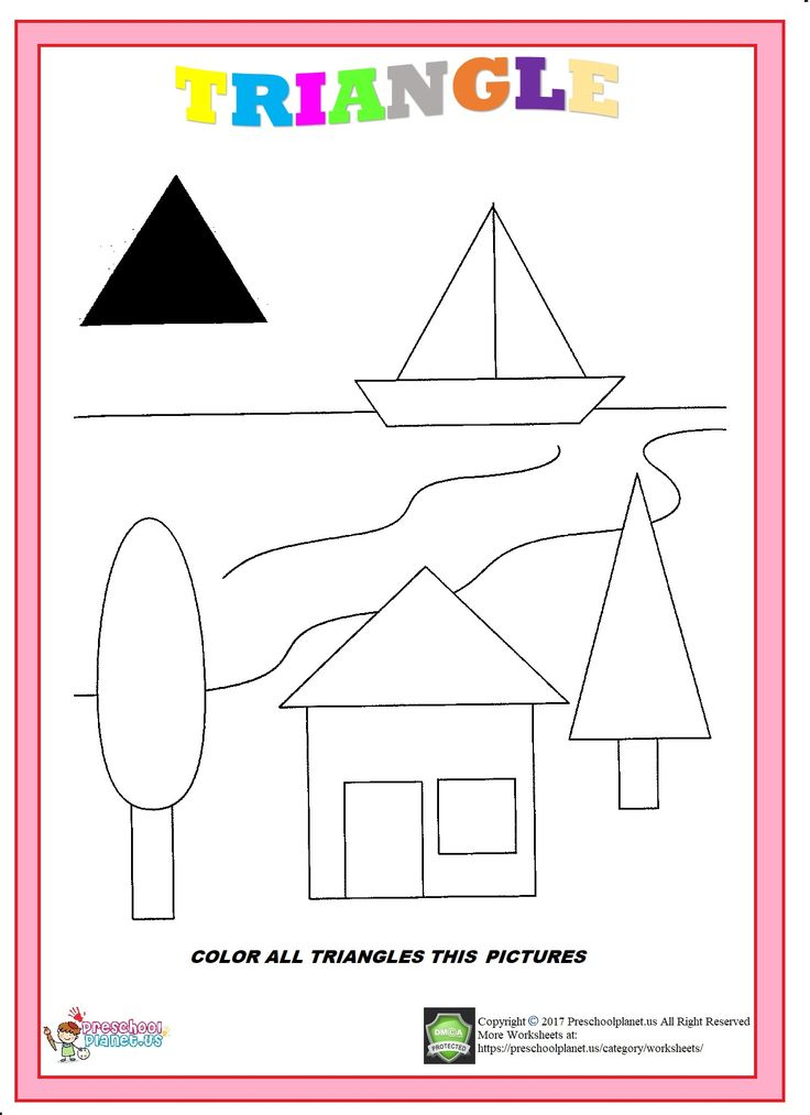 Triangle Worksheet Triangle Worksheet Shapes Preschool Math