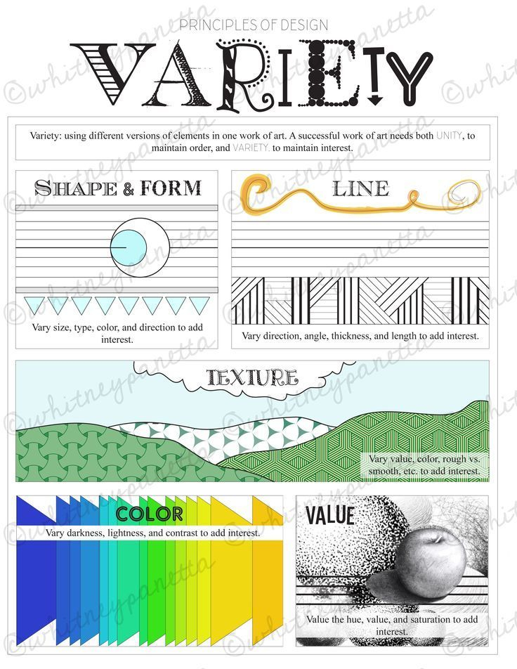 Variety Principles Of Design Printable Worksheet For Art Early 