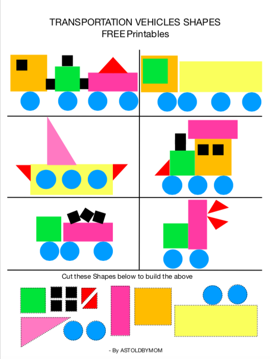 Vehicle Shapes Worksheets 99Worksheets