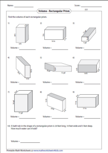 Volume Worksheets - ShapesWorksheets.com