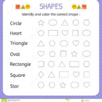 Worksheet Identify Count Basic Shapes Cartoon Vector CartoonDealer