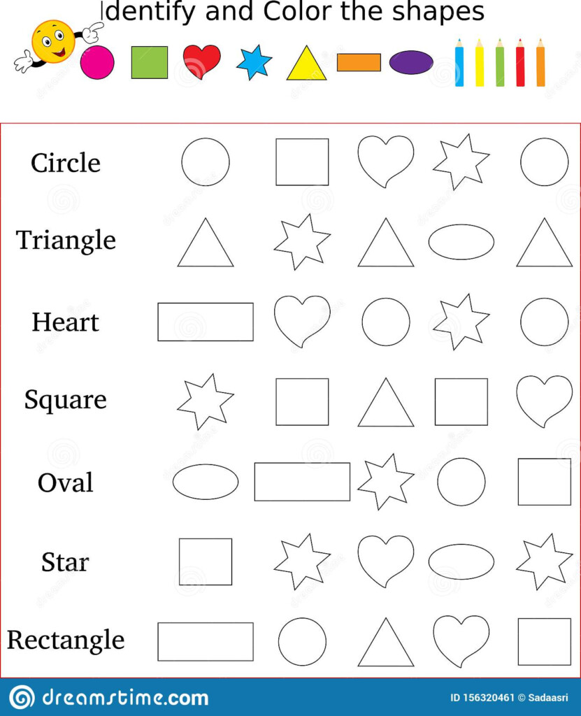 Worksheet Identify Count Basic Shapes Cartoon Vector CartoonDealer 