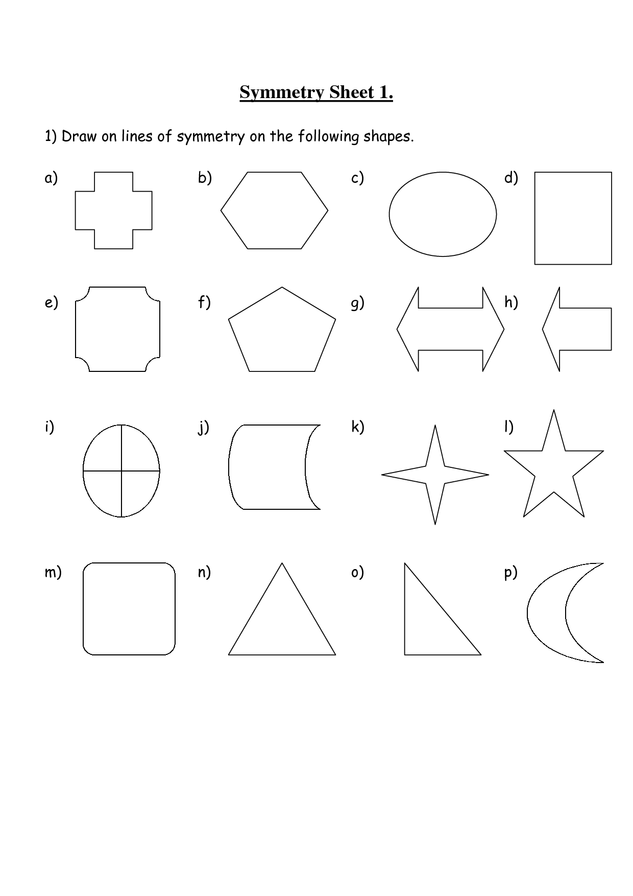 12 Symmetrical Shapes Worksheets Worksheeto