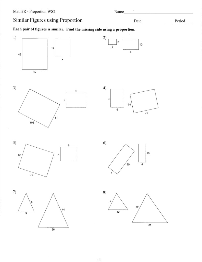 13 Similar Figures Worksheets 7th Grade Worksheeto