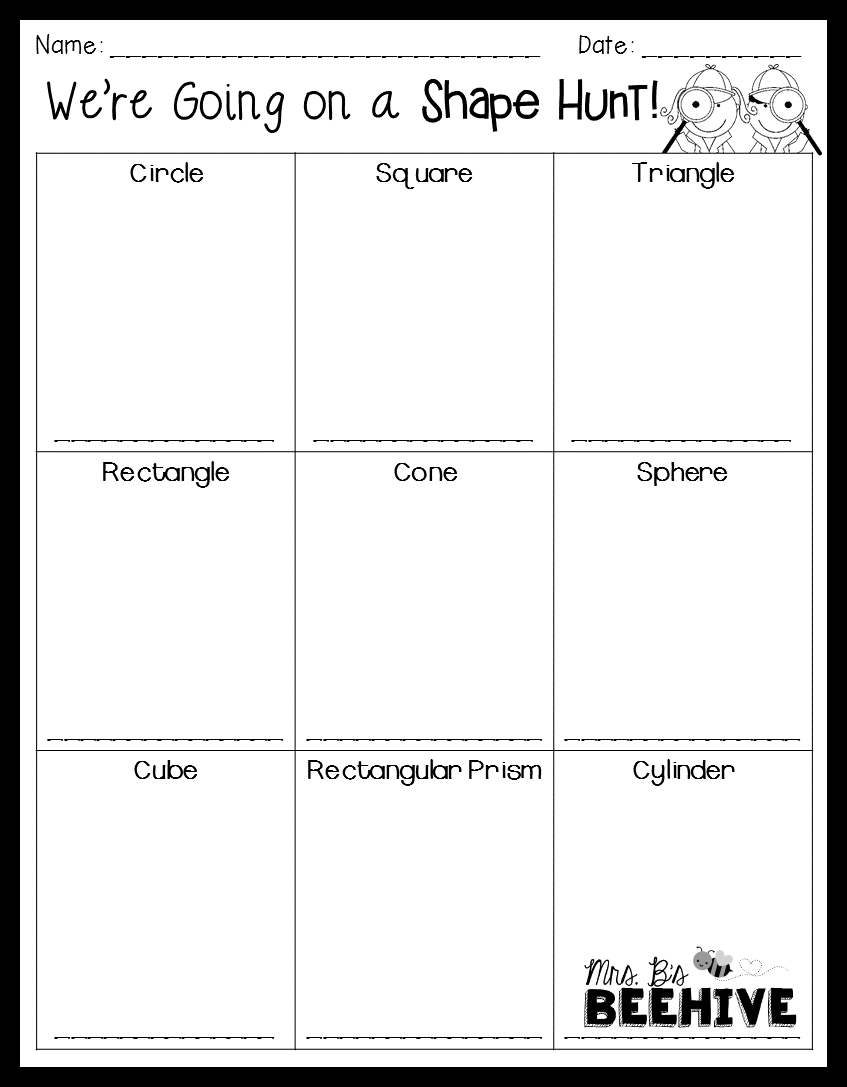 17 Worksheets For Kindergarten Shape Hunt Worksheeto