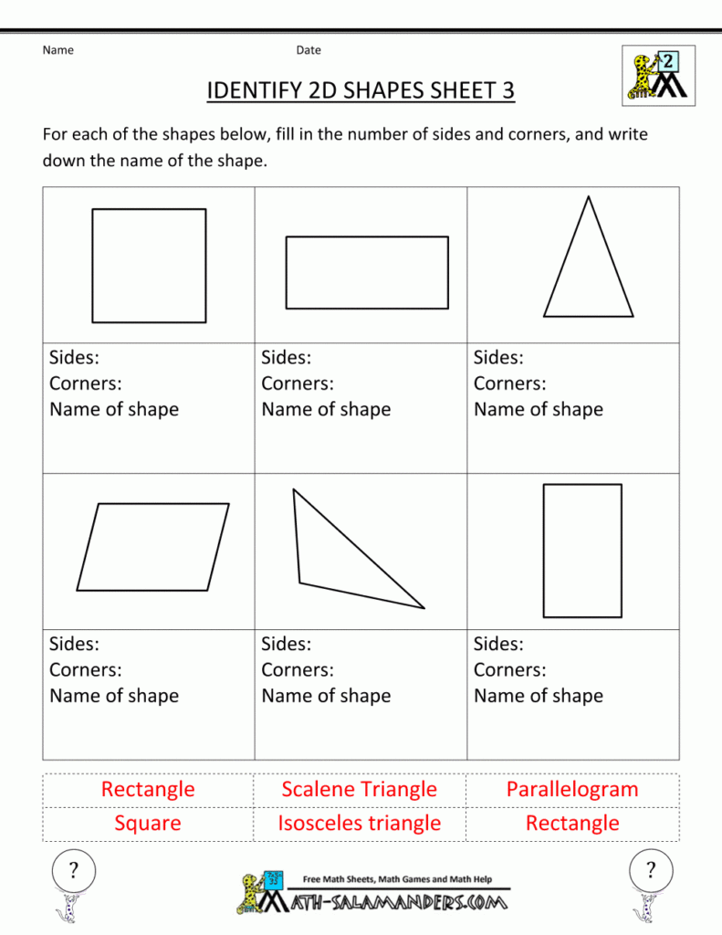 2nd Grade Math Geometric Shapes Worksheets Steemit 8 2nd Grade 2d 