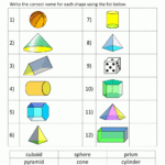 3D Shapes Worksheet For Grade 1
