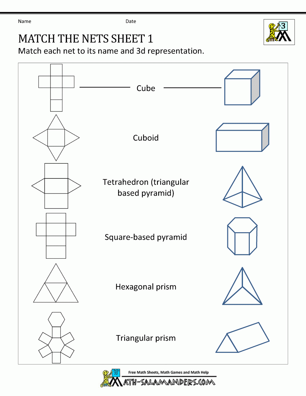 6Th Grade Nets Worksheet