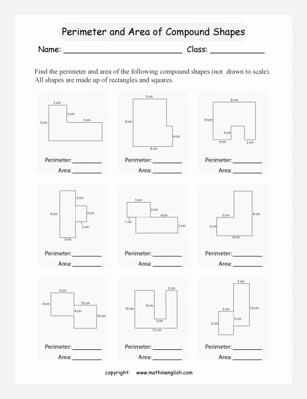 Area And Perimeter Of Composite Figures Word Problems Worksheet Pic 