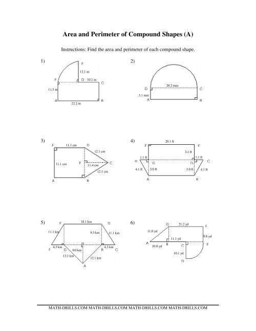 Area And Perimeter Of Compound Shapes A 