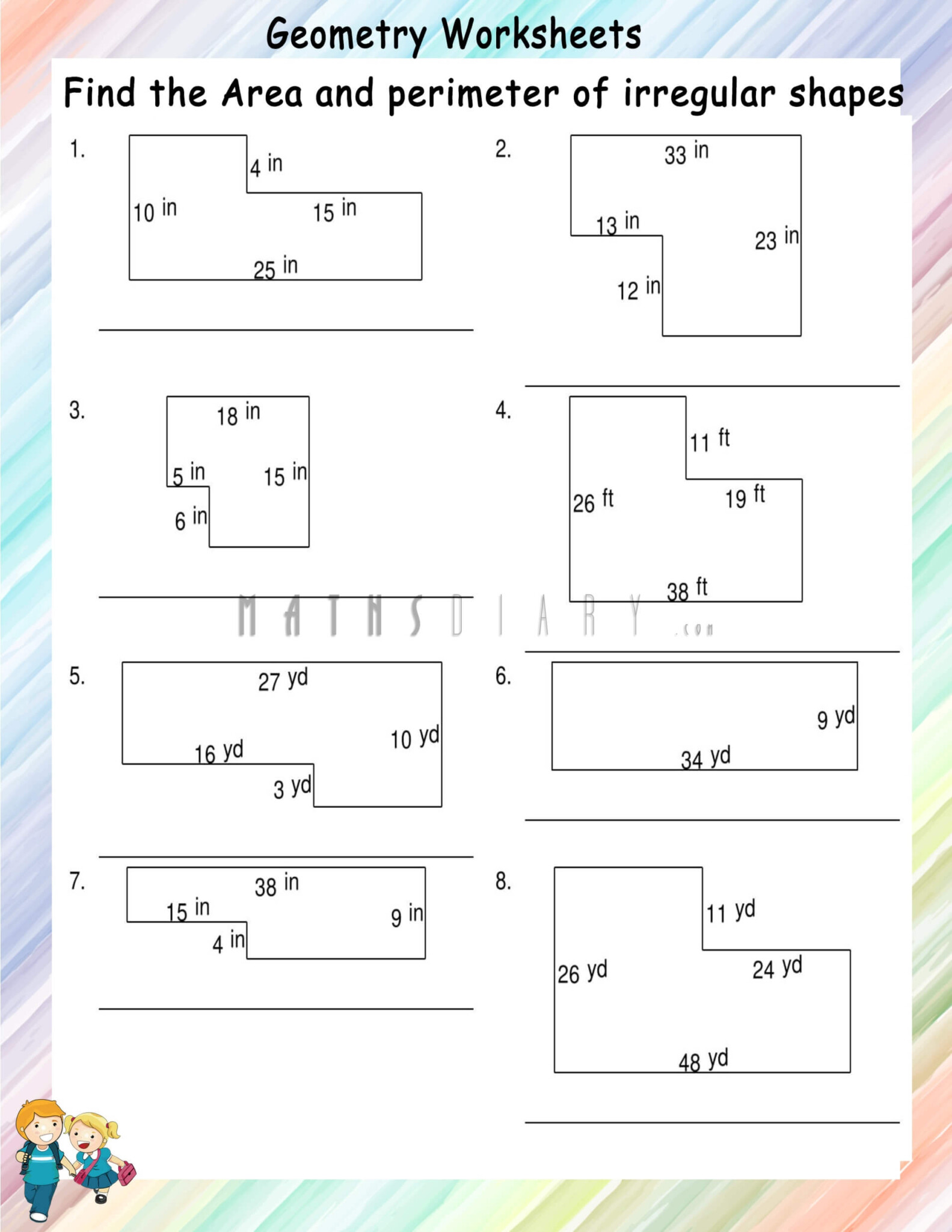 Perimeter And Area Of Irregular Shapes Worksheet Pdf - ShapesWorksheets.com