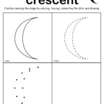 FREE Crescent Shape Worksheet Color Trace Connect Draw Shape