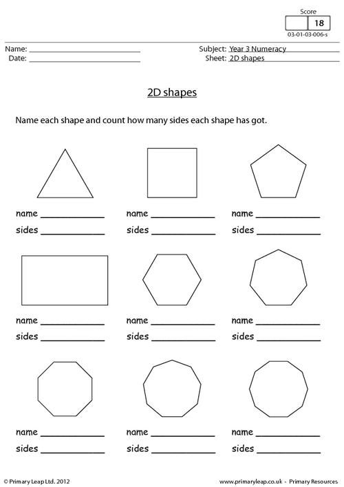 Identifying And Naming 2d Shapes Worksheets Properties Of 2d Shapes