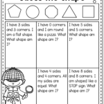 Kindergarten Geometry Attributes Worksheet