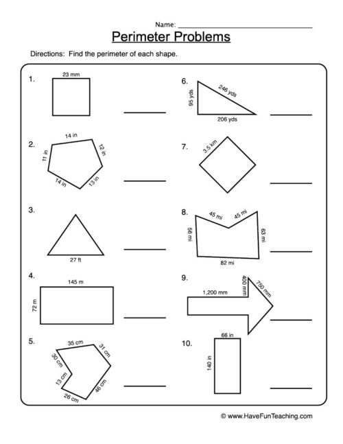 Perimeter Worksheets For 2nd Grade Worksheets Master