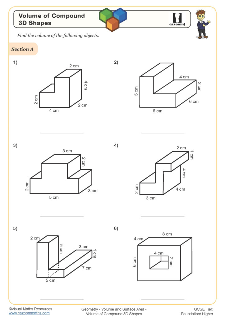 Volume Of Compound 3D Shapes Worksheet Fun And Engaging PDF Worksheets