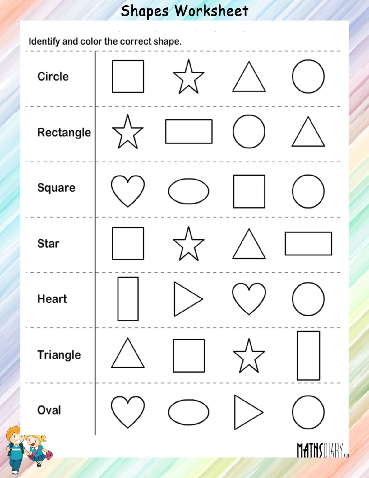 Free Worksheets On Plane Shapes Second Grade - ShapesWorksheets.com